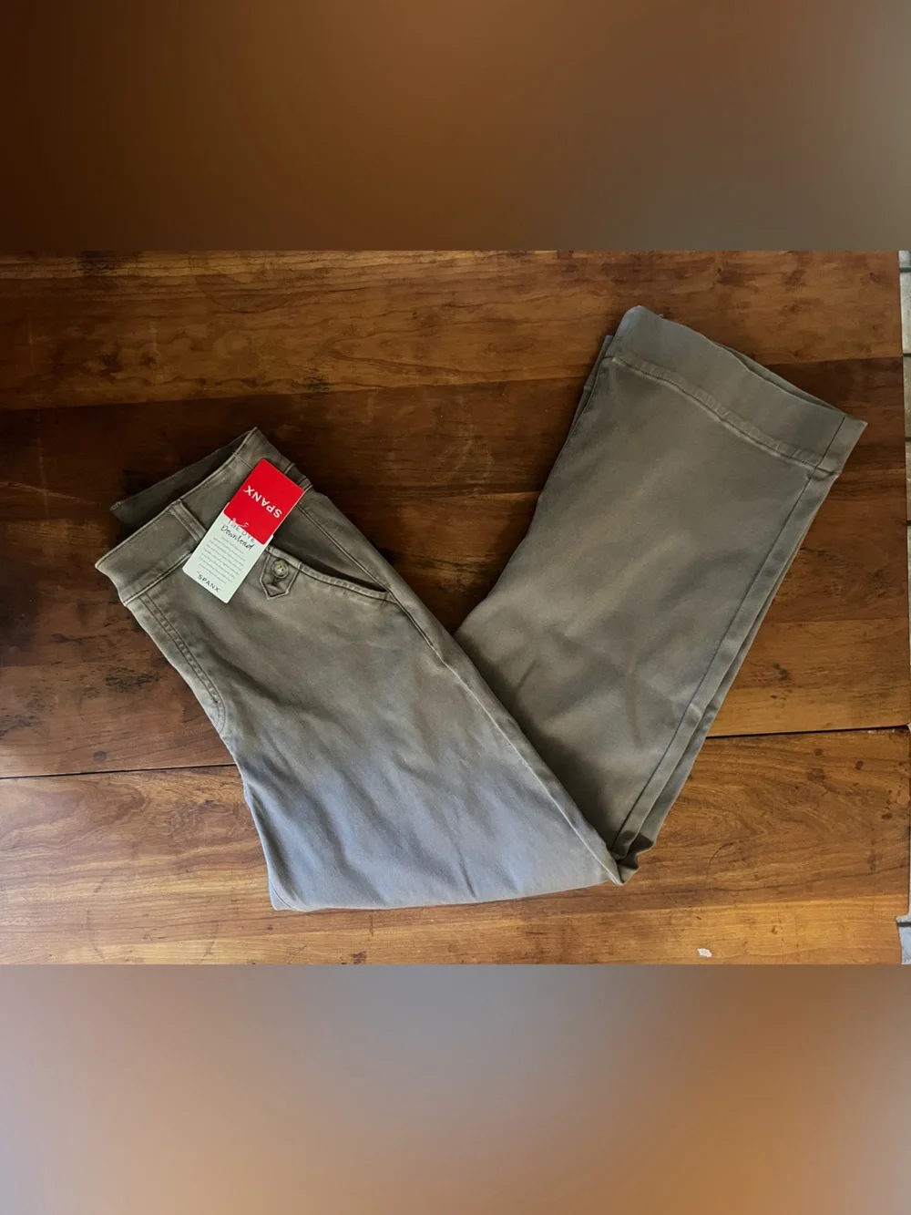 SPANX—Stretch Twill Cropped Wide Leg Pant in Smoke Trouser Classic Capsule—S - Picture 2 of 10